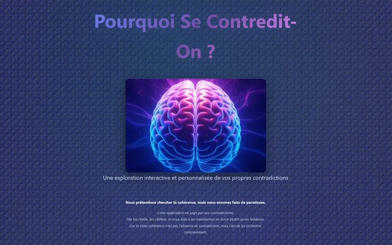Aperçu du site Mes contradictions